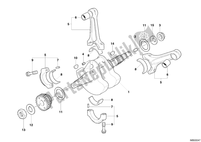 All parts for the Crankshaft of the Ducati Multistrada 1000 S 2006
